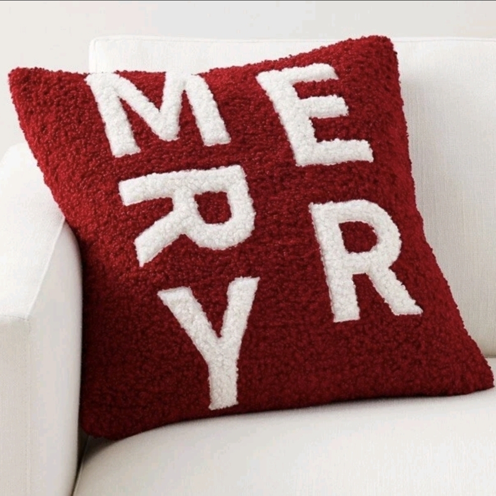 Pottery Barn *SOLD OUT* Red and White Merry Pillow